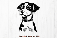 Jack Russell Terrier SVG with Collar, Dog Outline Clipart Product Image 1