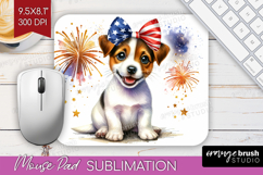 Jack Russell Terrier Dog Mouse Pad Sublimation Patriotic Dog Product Image 1