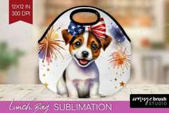 Jack Russell Terrier Dog Lunch Bag Patriotic Dog Lunch Bug Product Image 1