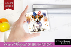 Jack Russell Terrier Dog Magnet Sublimation Patriotic Dog Product Image 1
