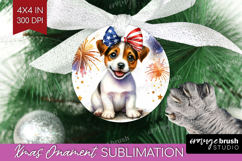 Jack Russell Terrier Dog Ornament PNG Patriotic Dog PNG Product Image 1