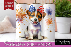 Jack Russell Terrier Dog Tumbler Wrap Patriotic Dog Tumbler Product Image 1