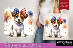 Jack Russell Terrier Dog Tote Bag Patriotic Dog Tote Bag PNG Product Image 1