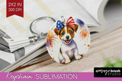 Jack Russell Terrier Dog Keychain PNG Patriotic Dog Keychain Product Image 1
