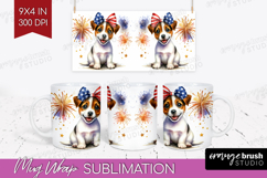 Jack Russell Terrier Dog Mug Wrap Patriotic Dog Mug PNG Product Image 1