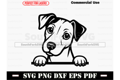 Peeking Jack Russell Terrier Dog SVG PNG DXF EPS PDF Product Image 1