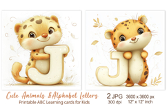 Cute Jaguar, Baby Animal Alphabet Letters ABC Printable card Product Image 1