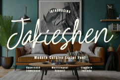 Jakieshen Modern Cursive Script Font Product Image 1