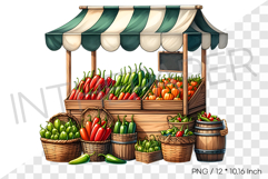 Jalapeno Market Stall Vegetable Stand PNG Vegetable Clipart Product Image 1