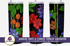 jamaica fruits and flowers tumbler sublimation