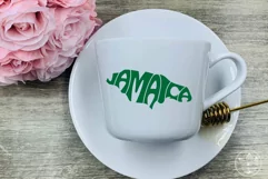 Jamaica SVG cut file, Typography in map shape