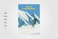 la plagne france ski resort vintage poster illustration Product Image 1