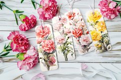 Floral Bookmark, January Bookmark, Carnations Bookmarks, s1 Product Image 2