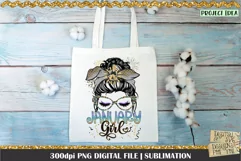 January Girl PNG Design. 300dpi PNG Digital File for sublimation, iron-on transfer, DTG printing or other print projects.