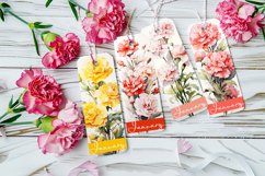 Floral Bookmark, January Bookmark, Carnations Bookmarks, s2 Product Image 2