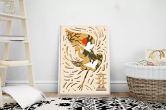 Japan layered papercut| Japan bird SVG arte template Product Image 3