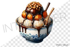 Hojicha Night Kakigori PNG Japan bingsu clipart dessert Product Image 1