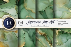 Japanese Alcohol Ink Fluid Art Digital Paper Product Image 1