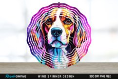 Japanese Watercolor Beagle Dog Wind Spinner Sublimation PNG Product Image 1