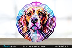 Japanese Watercolor Beagle Dog Wind Spinner Sublimation PNG Product Image 1