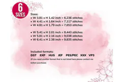 Japanese Cherry Branch Machine Embroidery Design - 6 sizes Product Image 3