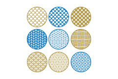 Japanese traditional patterns creating abstract circular des Product Image 1