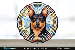 Japanese Watercolor Australian Kelpie Dog Wind Spinner PNG Product Image 1