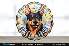 Japanese Watercolor Australian Kelpie Dog Wind Spinner PNG Product Image 1