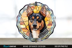 Japanese Watercolor Australian Kelpie Dog Wind Spinner PNG Product Image 1