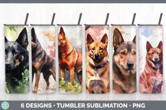 Bundle of six Watercolor Australian Kelpies Tumbler designs.