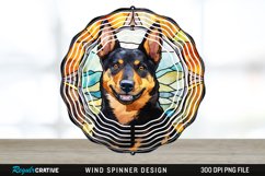 Japanese Watercolor Australian Kelpie Dog Wind Spinner PNG Product Image 1