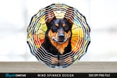 Japanese Watercolor Australian Kelpie Dog Wind Spinner PNG Product Image 1
