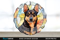 Japanese Watercolor Australian Kelpie Dog Wind Spinner PNG Product Image 1