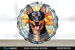 Japanese Watercolor Australian Kelpie Dog Wind Spinner PNG Product Image 1