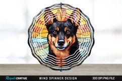 Japanese Watercolor Australian Kelpie Dog Wind Spinner PNG Product Image 1
