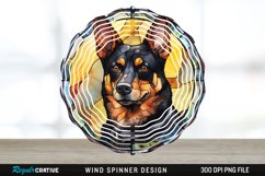 Japanese Watercolor Australian Kelpie Dog Wind Spinner PNG Product Image 1
