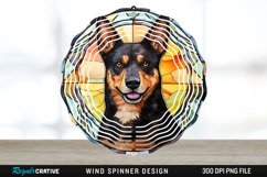 Japanese Watercolor Australian Kelpie Dog Wind Spinner PNG Product Image 1