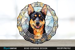 Japanese Watercolor Australian Kelpie Dog Wind Spinner PNG Product Image 1