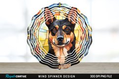 Japanese Watercolor Australian Kelpie Dog Wind Spinner PNG Product Image 1