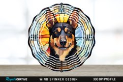Japanese Watercolor Australian Kelpie Dog Wind Spinner PNG Product Image 1