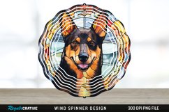 Japanese Watercolor Australian Kelpie Dog Wind Spinner PNG Product Image 1
