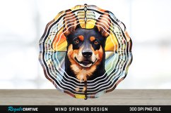 Japanese Watercolor Australian Kelpie Dog Wind Spinner PNG Product Image 1