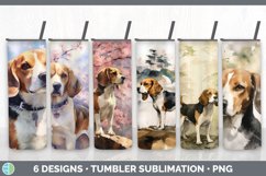 Bundle of six Watercolor Beagles Tumbler designs.