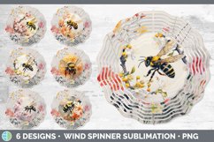 Bundle of six Watercolor Bees Wind Spinner designs.