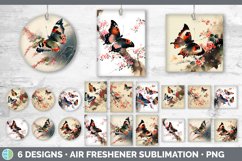 Bundle of six Watercolor Butterflies Air Freshener designs.