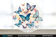 Japanese Watercolor Butterflies Wind Spinner Sublimation Product Image 1