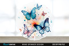 Japanese Watercolor Butterflies Wind Spinner Sublimation Product Image 1