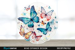 Japanese Watercolor Butterflies Wind Spinner Sublimation Product Image 1