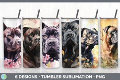 Bundle of six Watercolor Cane Corsos Tumbler designs.