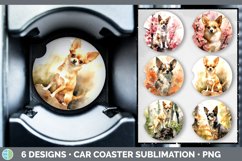 Bundle of six Watercolor Chihuahuas Car Coaster designs.